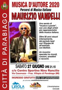 Maurizio Vandelli a Musica d\'Autore Parabiago