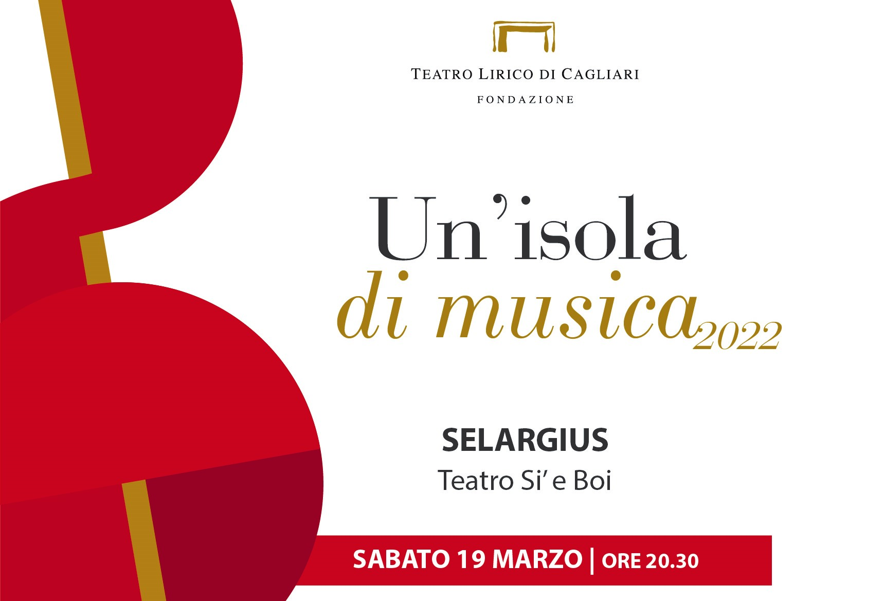 locandina dell'evento Un'Isola di Musica 2022 - sabato 19 marzo, ore 20.30