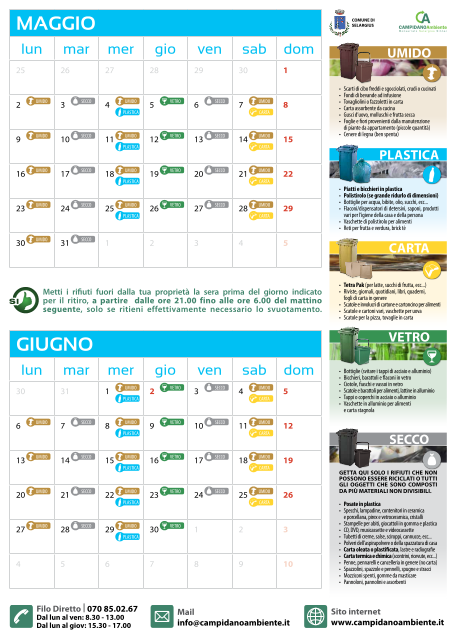 Calendario Mag giu 2016